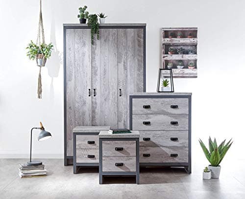 Image of Boston 4 Piece Bedroom Set Grey,BOS4PCGRY