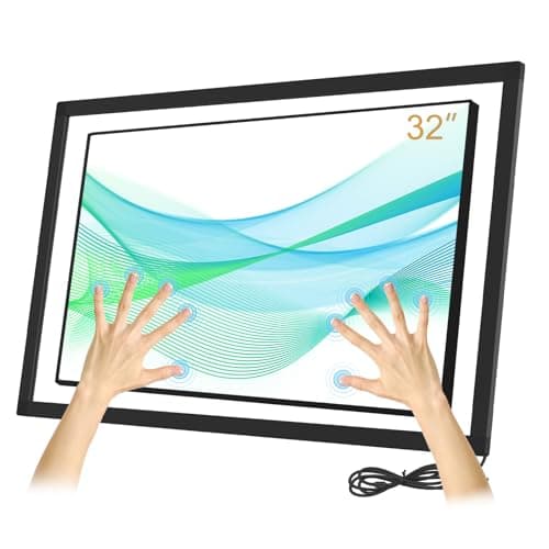 Image of Senisway 32 Inch Infrared Touch Screen Frame - 20 Point Interactive Ir Touch Panel Overlay for Monitor TV Frame, Whiteboard