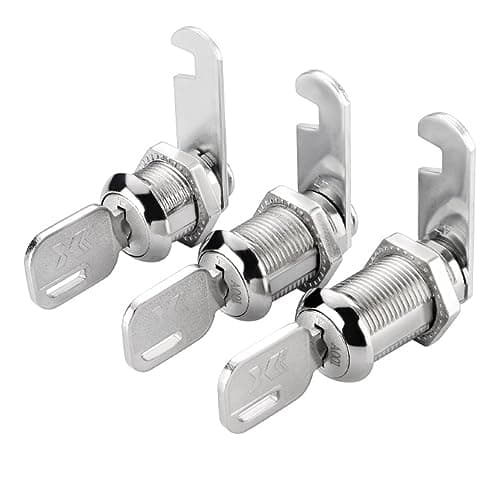 Image of HOUSON Pack of 3 Letter Box Lock, Cabinet Door Lock, Drawer Lock, Chest of Drawers Lock, Cylinder Cam Lock (20 mm)