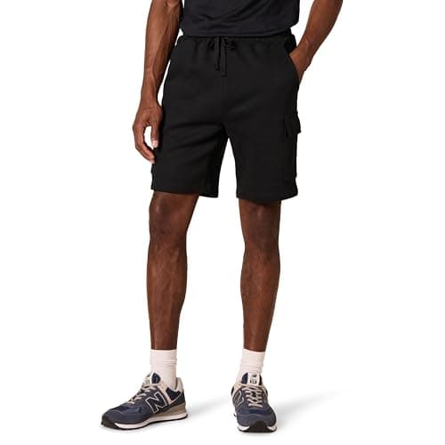 Image of Amazon Essentials Men's Fleece Cargo Shorts, Black, XL