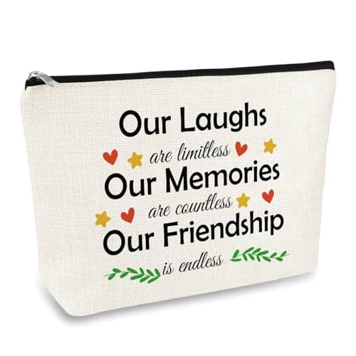 Image of Friendship Gifts for Women Best Friend Makeup Bag Friend Birthday Gifts Long Distance Friendship Gift for Bestie BFF Sister Work Bestie Leaving Graduation Gift for Her Cosmetic Bag Zipper Travel Pouch