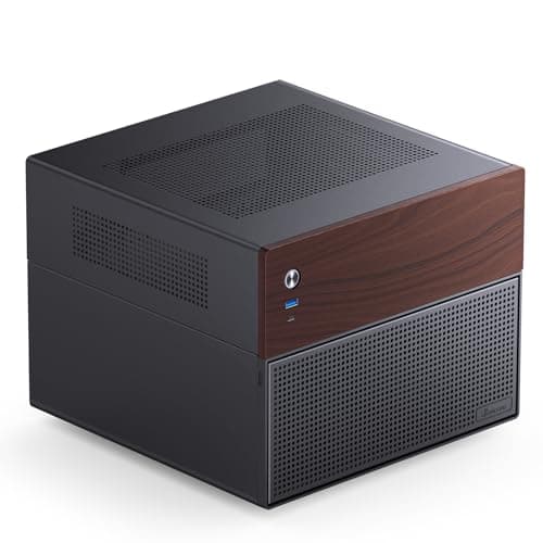 Image of JONSBO N4 Black NAS PC Enclosure Walnut 8 Drive Bay / 6 x 3.5" HDD (4 Hot Swaps, 2 Non Hot Swap), 2 x 2.5 SSDs, Micro ATX/ITX Enclosure, USB 3.2Gen2Type-C, 1 x 120mm Fan Built-in,