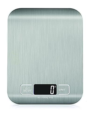 Image of HomeFashion 5kg 1g 11lb Digital Kitchen Scales Food Scale with stainless steel Platform Electronic Cooking Backlit LCD Display Multifunction for Home and Office Use
