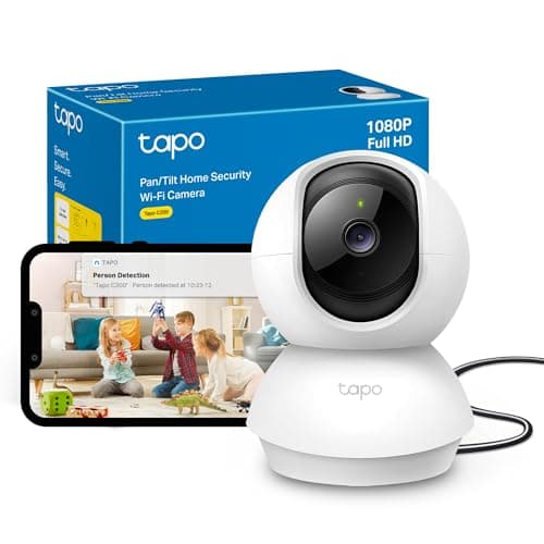 Image of TP-Link Tapo Pan/Tilt Smart Security Camera, Indoor CCTV, 360° Rotational Views, Works with Alexa&Google Home, No Hub Required, 1080p, 2-Way Audio, Night Vision, SD Storage, Device Sharing(C200)