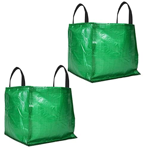 Image of SPARES2GO Heavy Duty Waste Bags Cover Sack for Garden Shredder Mulcher Chipper - 120 Litre (Pack of 2, Green)