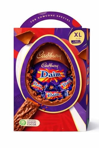 Image of Cadbury Daim Chocolate Extra Large Easter Egg Include 1 Extra Large Egg & 1 Daim Bar Perfect For Easter Egg Hunt Great Gift For Kids & Adults