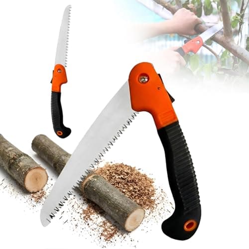 Image of My Garden Folding Pruning Saw - Foldable Tree Saw with Carbon Steel Blade & Non-Slip Rubber Handle - Compact Handheld Folding Cutter for Gardening, Camping, Bushcraft & Wood Cutting - Garden Tool