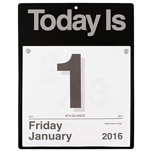 Image of At-A-Glance Daily Wall Calendar 2016, "Today Is", 12 Months, 8.5 X 8 Inch Page Size (K400)