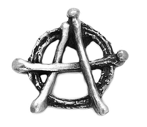 Image of Anarchy Gothic Cross Bones Pin Badge Pewter Brooch (Made in the UK)