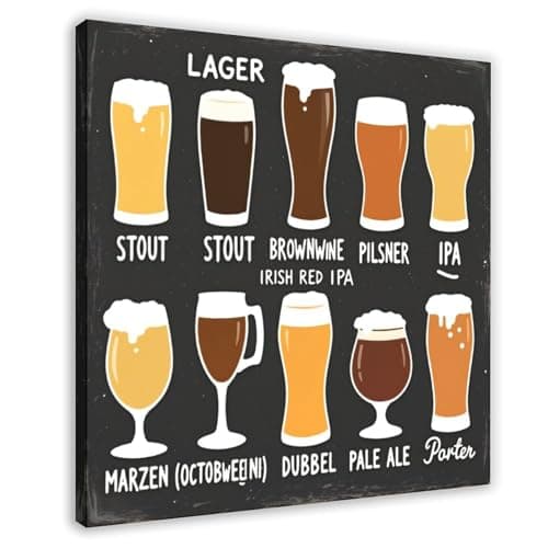 Image of Craft Beer List-4 Canvas Poster Bedroom Decor Sports Landscape Office Room Decor Gift Frame: 12" L X 12" W