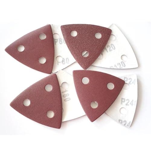 Image of 30pcs Triangle Sandpaper Sanding Pads 240 Grit 80 * 80 * 80mm Hook & Loop 3 Holes Triangle Sanding Sheets Paper For Polishing Sanding -Single Grit Set