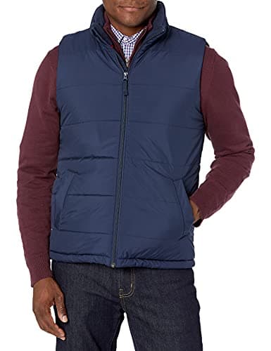 Image of Amazon Essentials Men's Mid-weight Fleece-Lined Insulated Puffer Vest, Navy, L