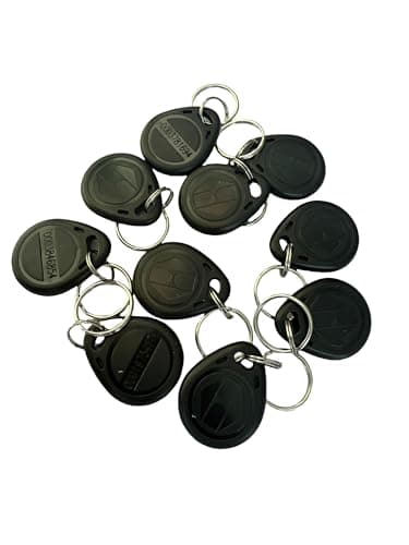 Image of YARONGTECH RFID Proximity Fobs in Blue - Token - Fob - Tag - 125kHz Card Key - Ideal for Digital Keypad | Proximity Reader | Door Entry Access Control Security System (10) (black)