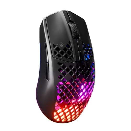 Image of SteelSeries Aerox 3 Wireless - Holey RGB Gaming Mouse - Ultra-lightweight Water Resistant Design - 18K DPI TrueMove Air Optical Sensor - Lag-free 2.4GHz / Bluetooth Wireless - Onyx Black