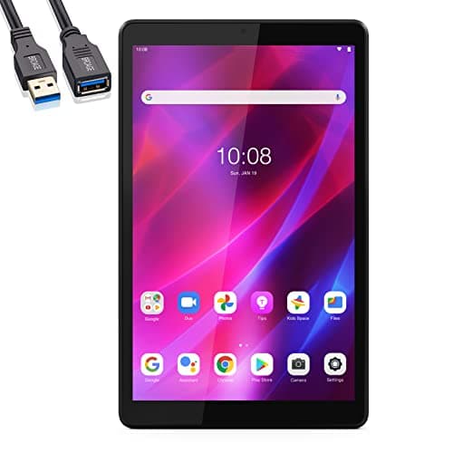 Image of Lenovo Tab M8 (3rd Gen) 8" Tablet, WiFi, 32GB Storage, 3GB LPDDR4x Memory, 8" IPS 350nits Glossy Touchscreen Display, Octa-Core MediaTek P22T Processor, Android 11, Iron Grey, BROAG Extension Cable