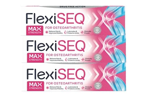 Image of FlexiSEQ Max Strength 50g Gel | 3 Pack | Topical Gel for Osteoarthritis | Drug Free | for All Synovial Joints Including Knees, Hands, Hips and Shoulders