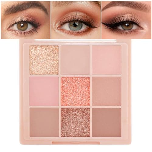 Image of Muorruo Eyeshadow Palette in 9 Nude Shades, Natural Eyeshadow Makeup Palettes for Women, Neutral Light-Coloured Eyeshadow Palette, Long-Lasting, Natural Looking, #03