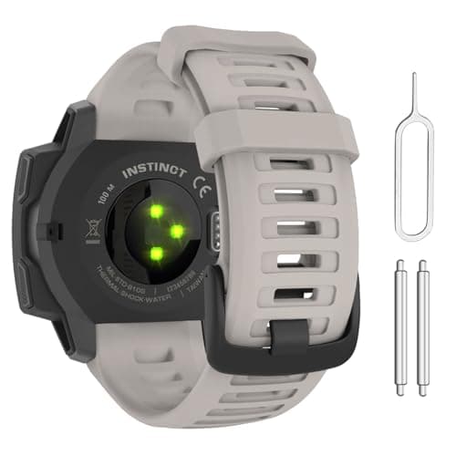 Image of MoKo Watch Strap Compatible with Garmin Instinct Esports/Solar/Tactical/Tide Military Watch,Soft Silicone Adjustable Replacement Band Fit Garmin Instinct 2 Sports GPS Smart Watch, Tundra