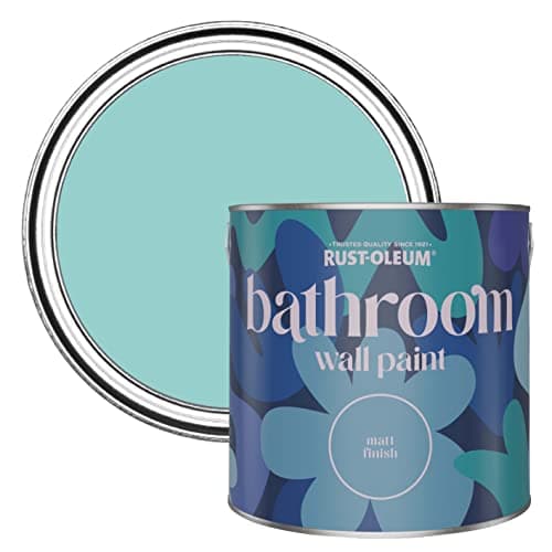 Image of Rust-Oleum Blue Water-Resistant Bathroom Wall & Ceiling Paint - Teal 2.5L