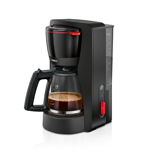 Image of Bosch MyMoment TKA3M133 Filter Coffee Maker, 1.25 L Glass Jug, 10 to 15 Cups, 60 Min Warm, Drip Proof, Swivel Filter Holder, Filter Programme