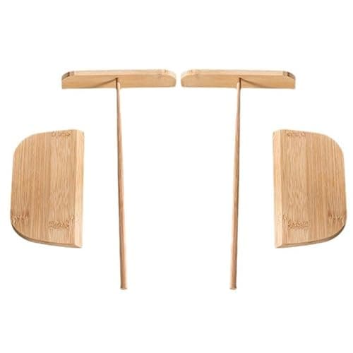 Image of WTRYT Crepes Distributor 4 Pieces Bamboo Spatula T-Shaped Kitchen Utensils Dough Scraper Spatula Set Pancake Accessories Baking Tools for Home Kitchen Baking Cooking Crepe Maker