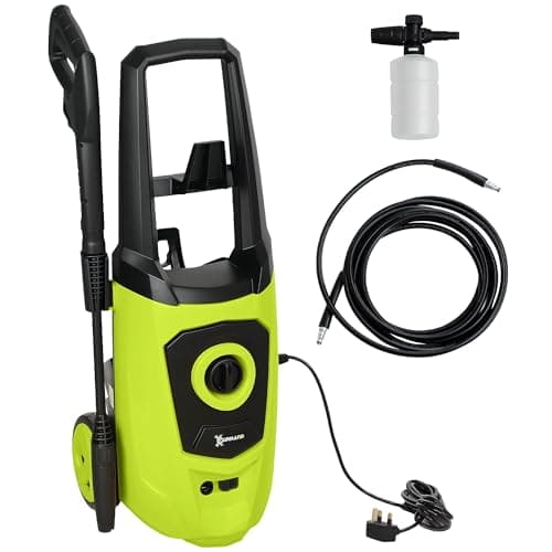 Image of DURHAND 1800W High Pressure Washer, 150 Bar Pressure, 510 L/h Flow, High-Performance Portable Power Washer Jet Wash Cleaner with 6M Hose, Snow Foam Bottle for Garden, Car, Furniture, Green
