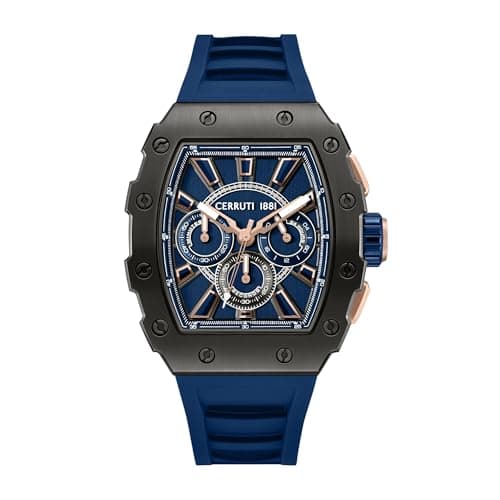 Image of Cerruti 1881 - Gubbio Function Watch - Quartz Watch Movement - Case Width: 46.5 mm - Stainless Steel - 5 ATM, blue, 46.5