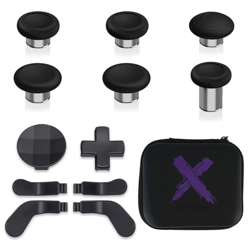 Image of eXtremeRate 13 in 1 Component Pack Kit for Xbox Elite Series 2 Controller, 6 Metal Thumbsticks & Adjustment Tool, 2 D-Pads, 4 Paddles for Xbox Elite Series 2 Core Controller - Black & Metallic Silver