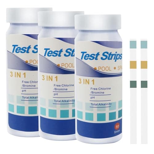 Image of 150 Pcs Hot Tub Test Strips 3 in 1, PH Test Strips, Pool Clearwater Test Strips for Chlorine Ketone Bromine Tests Strip, Swimming Pools Clear Wate Dip & Lazy Spa Total Alkalinity Accurate Testing