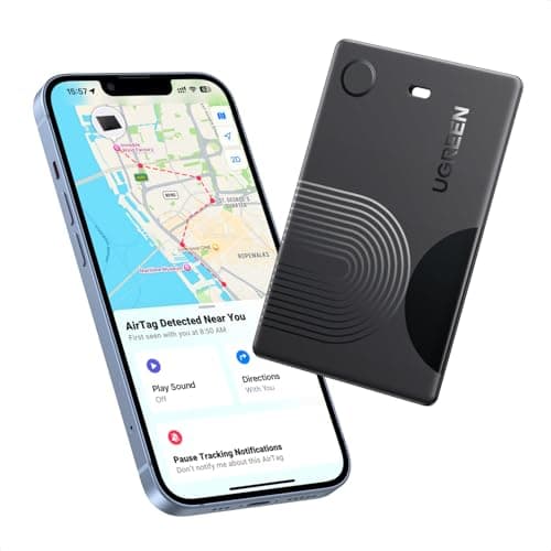 Image of UGREEN FineTrack Slim Wallet Tracker Compatible with Apple Find My (iOS only), 7-Year Ultra-Long Battery Life, IP68 Waterproof, 100dB Alert, Smart Finder, Bluetooth Card for Wallet, Passports, Luggage