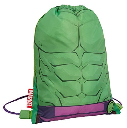 Image of Boys Marvel Hulk Drawstring Gym Bag Avengers Sports Swimming PE Kit Backpack