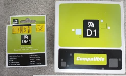 Image of NOW INK LTD 53718 Label Tape. Compatible with DYMO D1 Series Standard Labelling Tapes. (24mm, Black ON Yellow)