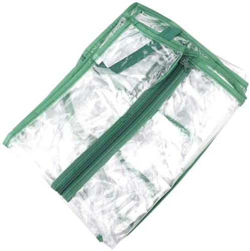 Image of Spare PVC Cover for 4 Tier Greenhouse – Transparent Replacement Sheeting with Zippered Door – Weatherproof Mini Greenhouse Plastic Cover Only – Easy Fit for Garden Plant Shelving Units - 160x69cmx49cm