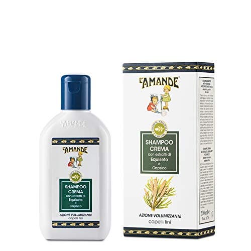Image of L'AMANDE - Volumizing Shampoo for Fine Hair with Vitamin E and Sweet Almond Oil, Gentle and Moisturizing Shampoo for Men and Women, Dry Hair Replenishing Cream – Horsetail and Capsicum 200 ml