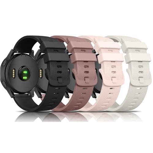 Image of 4 Pack for Garmin Forerunner 245 Straps, Garmin Vivoactive 5 Strap, Venu SQ Strap, 20mm Soft Silicone Replacement Wristbands for Forerunner 55/645/245 Music Smartwatch