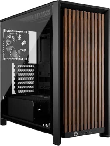 Image of CORSAIR FRAME 4000D WOOD RS Modular Mid-Tower ATX PC Case – Wood Front Panel, 4x RS120 PWM Fans Included, InfiniRail Fan Mount System, Reverse GPU Anti-Sag and Motherboard Support – Black/Walnut