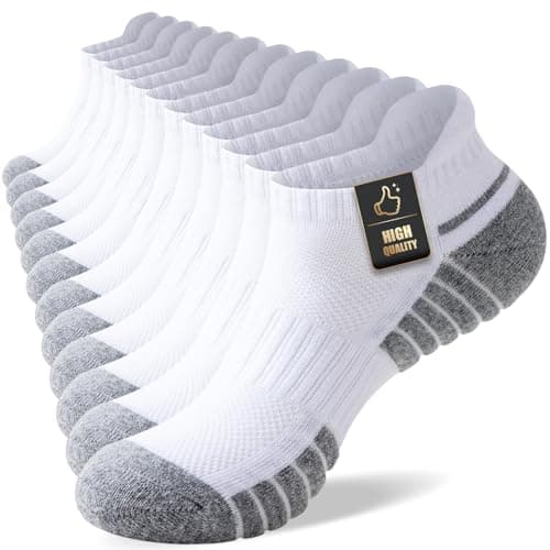 Image of SockWaddles Trainer Socks for Men Women,6 Pair Breathable Ankle Socks with Cushion,Anti Blister Running Socks with Arch Support，Low Cut Cotton Sports Socks