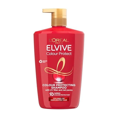 Image of L’Oréal Paris Elvive Colour Protect Shampoo XL for Coloured, Highlighted Hair, Prolongs Colour Vibrancy, Silicone Free, 1L, Suitable For Coloured or Highlighted Hair