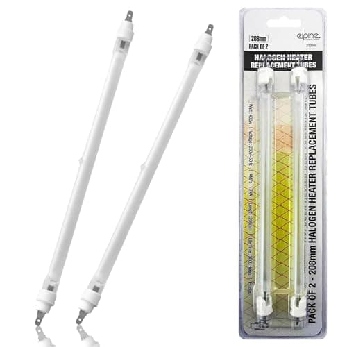Image of BARGAINS-GALORE Set of 2 Replacement Halogen Heater Tubes - Element Tube Bulbs 400W 208Mm Quartz | Pack of 2, Emergency Tubes | Super Bright Bulb Tube | Durable & Long Lasting