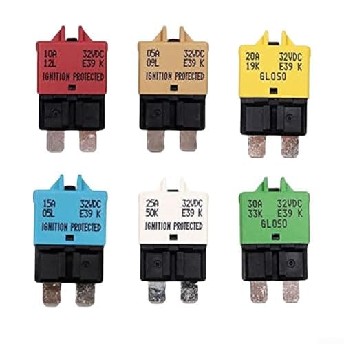 Image of 6 Pack Manual Reset Fuses Circuit Breakers 5A 10A 15A 20A 25A 30A for Car Truck Boat RV Electrical System Protection
