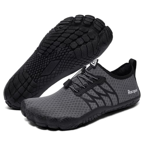 Image of Racqua Quick Dry Outdoor Boat Womens Sea Beach Barefoot Mens Breathable Lightweight Shoes Swim Water Shoes Slip On Hiking Pool Surfing Diving Shoes Grey EU 43 = UK 9