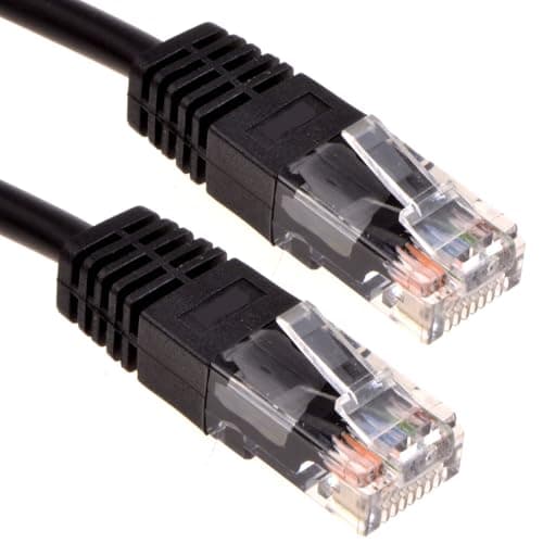 Image of kenable Black Network Ethernet Cable RJ45 Cat5e UTP Patch LAN Lead 1000Mbps Full Copper for Router PC TV Gaming Console POE CCTV 20m