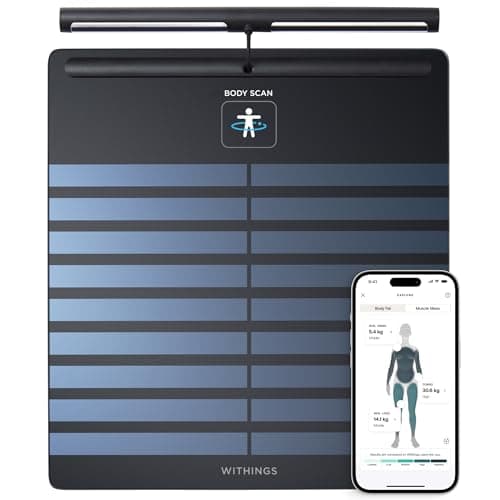 Image of WITHINGS Body Scan - Smart Scale with Segmental Body Composition Analysis, Weighing Scales Body Weight & Vascular Age, Visceral Fat, Heart Rate, iOS/Android