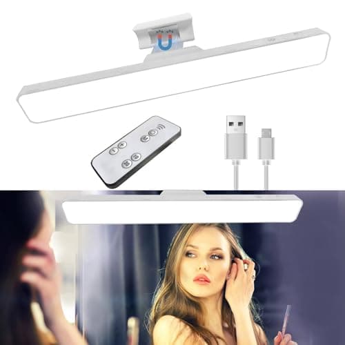 Image of Hont Rechargeable Wireless Vanity Mirror Lights Battery Touch Light Adjustable 3 Colors Brightness Cordless Mirror Lights for Makeup Light Magnetic Stick On Lights for Mirror Vanity Bathroom Wall