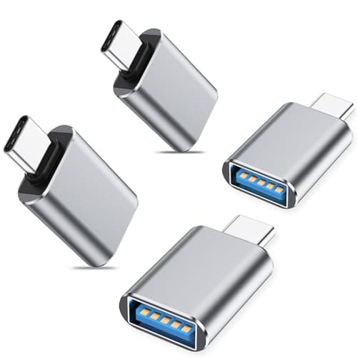 Image of USB C to USB Adapter 4 Pack, USBC Male to USB A Female 3.0 OTG Adapter, Type C Converter for MacBook Pro, Mac Mini, iPhone16 15 Series, iPad 10 11, Dell XPS, Samsung Galaxy S25 and More Type C Devices