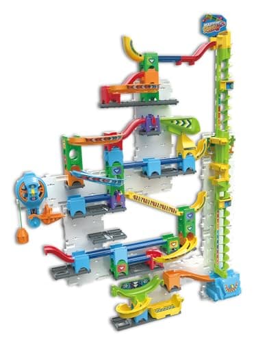 Image of VTech Marble Rush Free Fall Vertical Set, Construction Set for Kids, 93 Building Pieces & 10 Marbles, Interactive Building Toy, Suitable for Ages 6, 7, 8+ Years, English Version