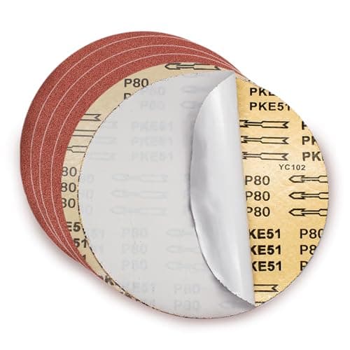Image of FEIHU 30 Pcs Self-Adhesive 230 mm Sanding Discs Alumina,Self Stick Grit 5 Each of P60, P80, P120, P180, P240 and P320 9 inch Sanding Discs Pads for Sanding Wood, Paint,Plastic, Plaster and Metal