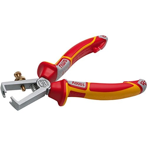 Image of Nws 145-49-VDE-160-SB Wire Stripping Pliers, Silver/Red/Yellow