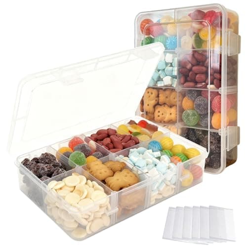 Image of LAifu 2pack 8 Grids Clear Plastic Organizer Box Storage Container Jewelry Box with Adjustable Dividers for Beads Art DIY Crafts Jewelry Fishing Tackles
