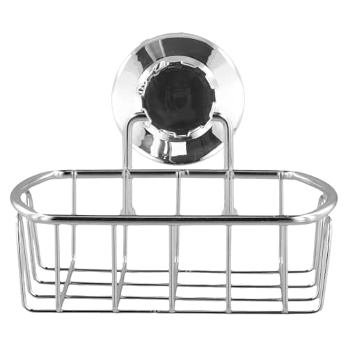 Image of Suction Soap Dish with Hooks,Super Powerful Vacuum Suction Cup Shower Soap Holder,Rustproof Stainless Steel S304 Soap Basket - Sponge Holder for Bathroom & Kitchen (Chrome)